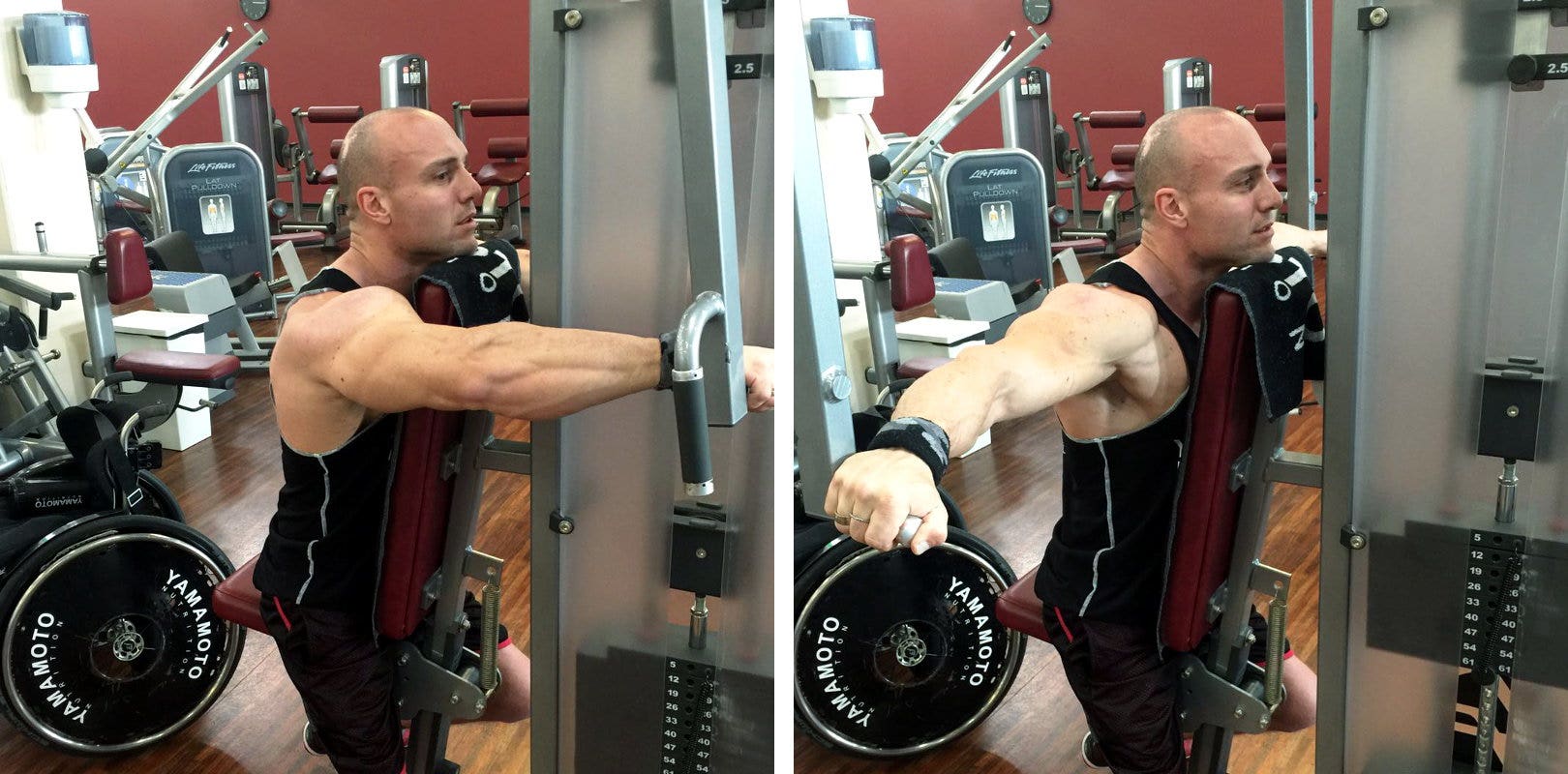 Reverse pec back shoulder deltoids workout exercise