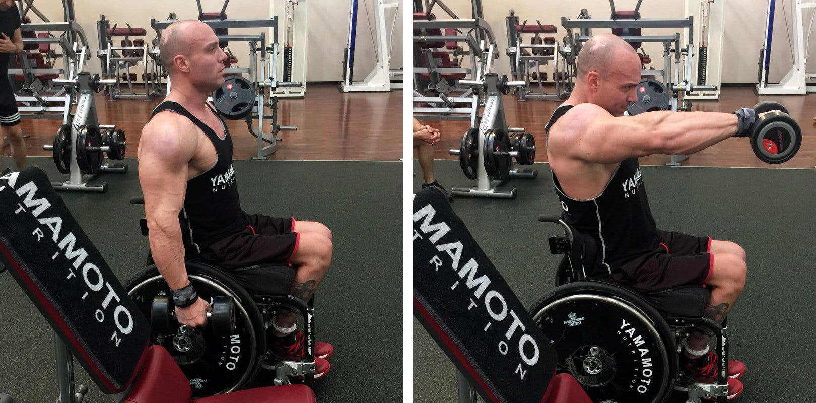 Front lift shoulder deltoids workout exercise