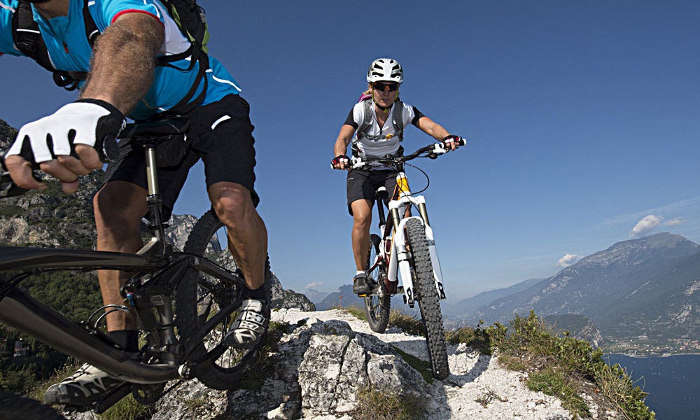 cyclists during a hike